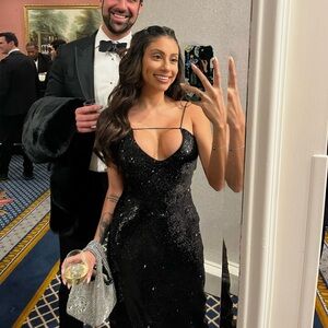 JW PEI Black Sequin Spaghetti Strap Dress